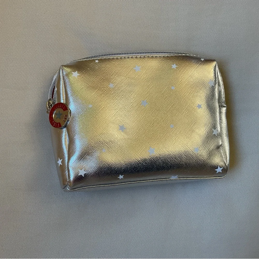 First Aid Beauty Metallic Silver & Stars Cosmetic Pouch